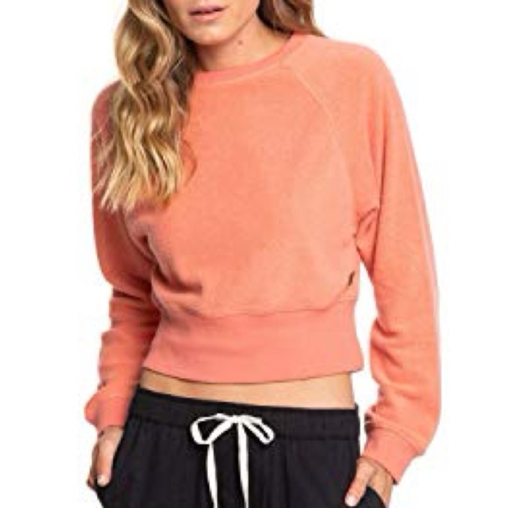 🌿Final Sale 
Roxy Cropped By The Rules‎ Pullover Sweatshirt Size Small